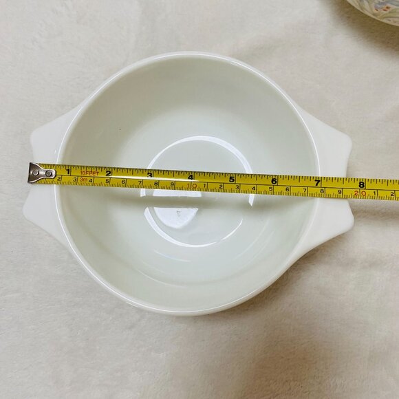 English Pyrex Blue Iris Floral Casserole Dishes 1 Qt & 1.5Qt NO LIDS - Picture 12 of 12